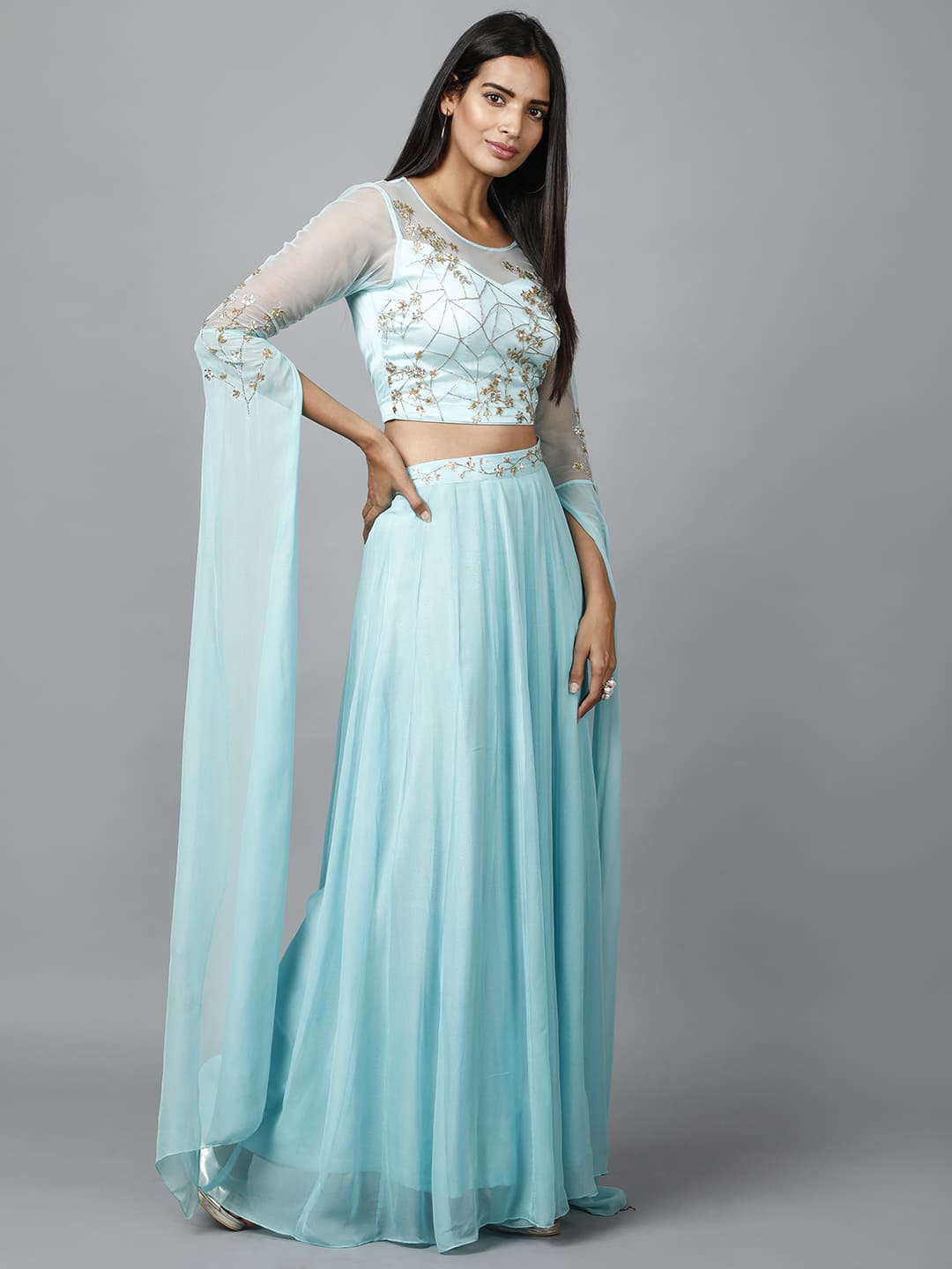 Blue Katdana Sequins Lehenga: The Ultimate Breathtaking Ensemble - Image 2