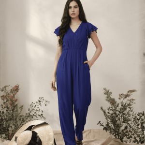 Women's Drape Casual Jumpsuit In Dark Blue