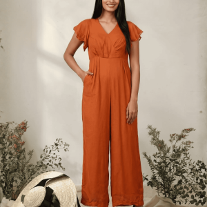 Women's Drape Party/ Casual Jumpsuit In Brown