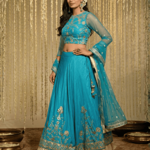 Turquoise Blue Gota Patti Lehenga Set: The Ultimate Breathtaking Ethnic Masterpiece