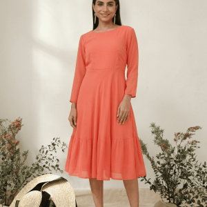 Peach Georgette Casual Dress: The Ultimate Blend of Comfort and Sophistication