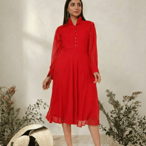 Women's Red Chiffon Casual Midi Dress: The Ultimate Breathtaking Style Statement