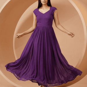 Women's Drape Chiffon Party Evening Gown in Purple : Breathtaking Style Statement