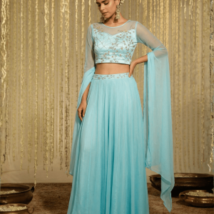 Blue Katdana Sequins Lehenga: The Ultimate Breathtaking Ensemble