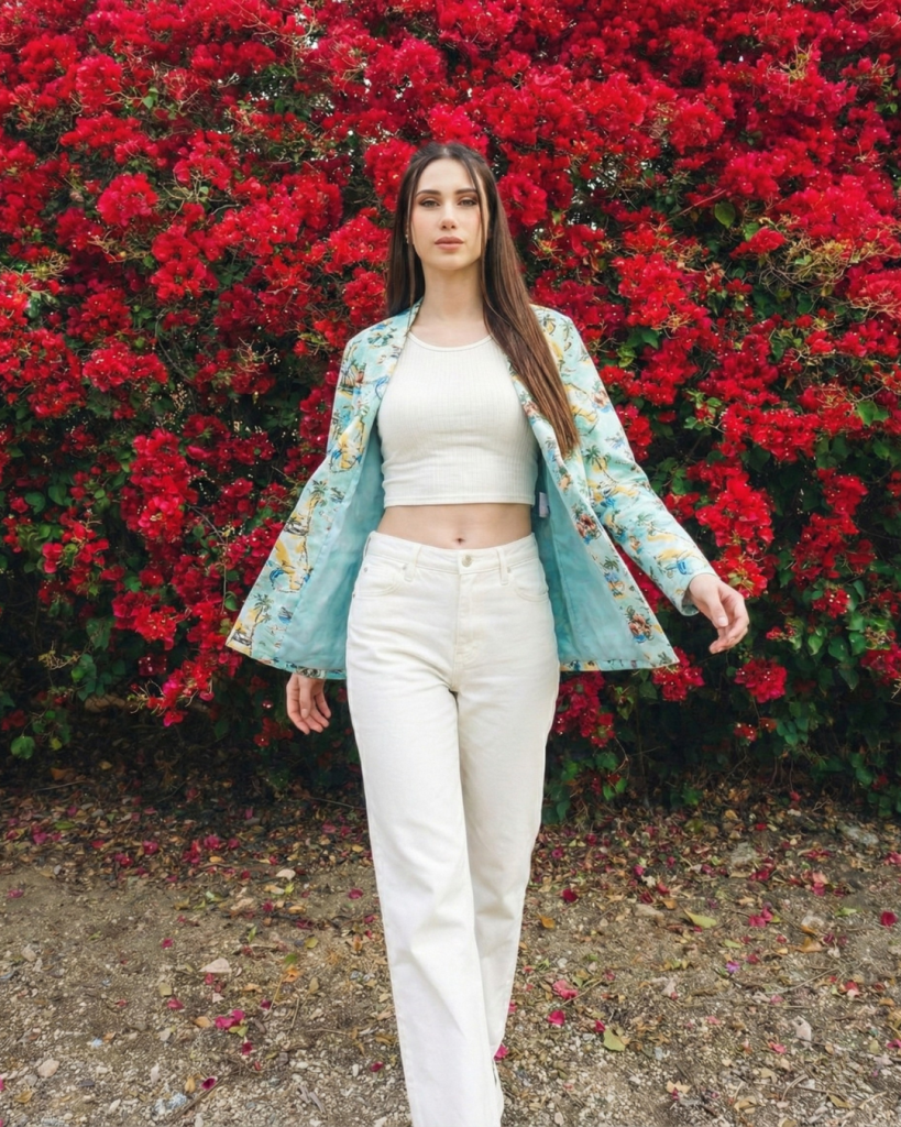 Tropical Print Blazer
